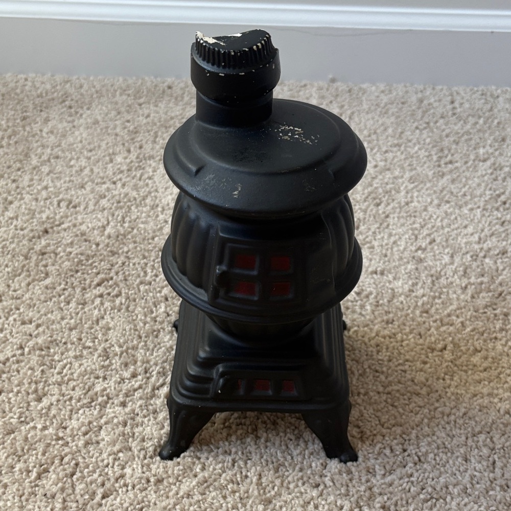 Vintage Black Miniature Stove Decanter